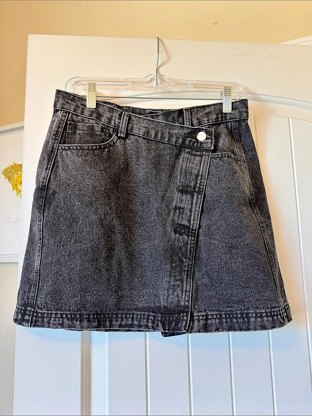 Gilli Denim Mini Skirt Black Size Medium